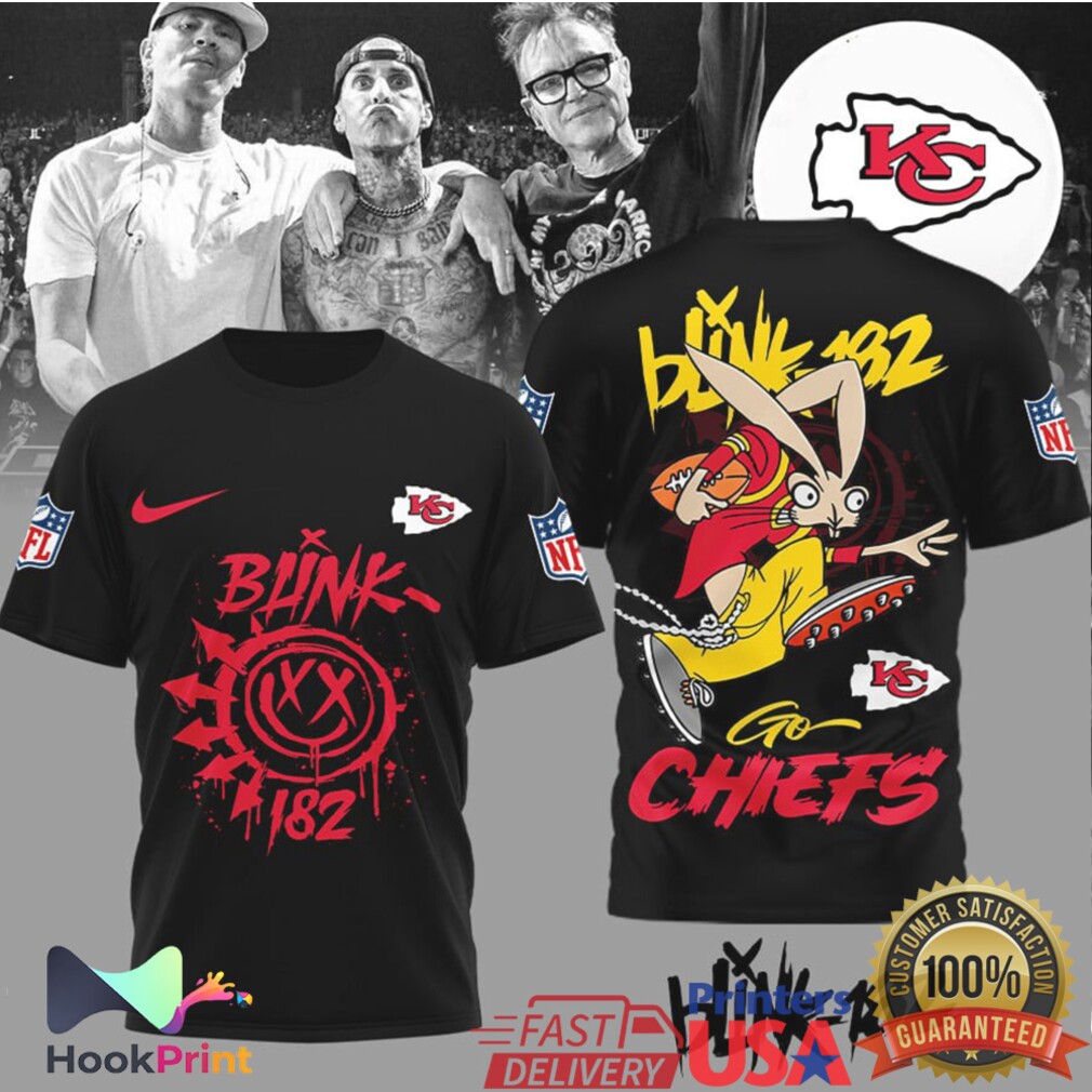 Blink 182 x Kansas City Chiefs NFL Mashup Graphic T Shirt Blink 182 x Kansas City Chiefs NFL Mashup Graphic T Shirt