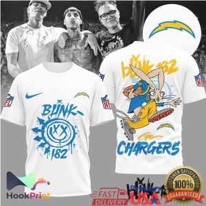Blink 182 x Los Angeles Chargers Mashup Punk Rock NFL Fan T Shirt