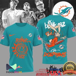 Blink 182 x Miami Dolphins NFL Mashup Graphic T Shirt