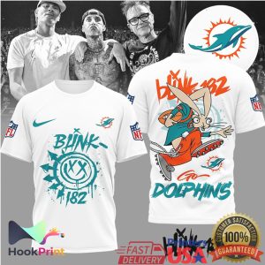 Blink 182 x Miami Dolphins NFL Mashup Graphic T Shirt