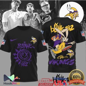 Blink 182 x Minnesota Vikings Collaboration Punk Rock Mascot Graphic T Shirt