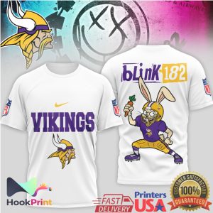 Blink 182 x Minnesota Vikings NFL Bunny Graphic T Shirt