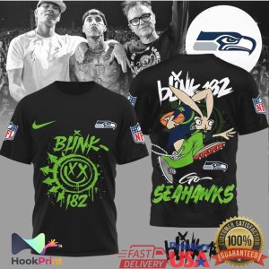 Blink 182 x Seattle Seahawks NFL Mashup Graphic T Shirt Blink 182 x Seattle Seahawks NFL Mashup Graphic T Shirt