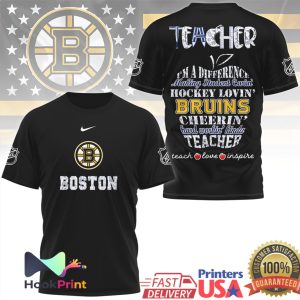 Boston Bruins Hockey Loving Teacher Difference Maker T Shirt Boston Bruins Hockey Loving Teacher Difference Maker T Shirt