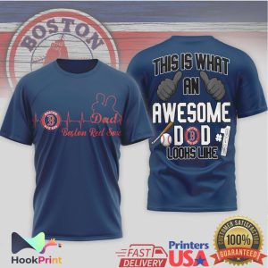 Boston Red Sox Awesome Dad #1 Baseball Fan Father's Day T Shirt