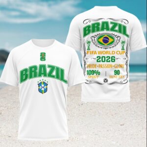 Brazil FIFA World Cup 2026 Football CBF Brasil Soccer T Shirt Brazil FIFA World Cup 2026 Football CBF Brasil Soccer T Shirt