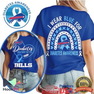 Buffalo Bills Diabetes Awareness I Wear Blue For You Rainbow Shirt