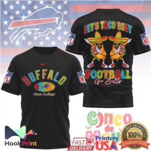 Buffalo Bills Football Cinco De Mayo Let's Taco Bout Football Go Bills 2026 T Shirt