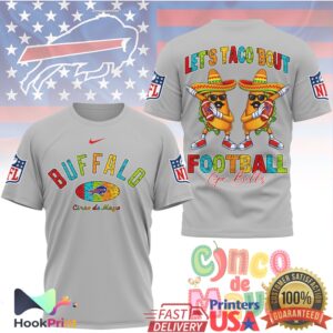 Buffalo Bills Football Cinco De Mayo Let's Taco Bout Football Go Bills 2026 T Shirt