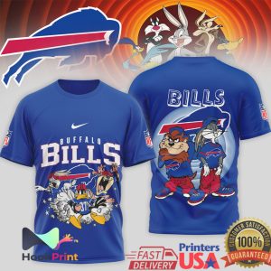 Buffalo Bills Looney Tunes Characters Vintage Style Football Fan T Shirt