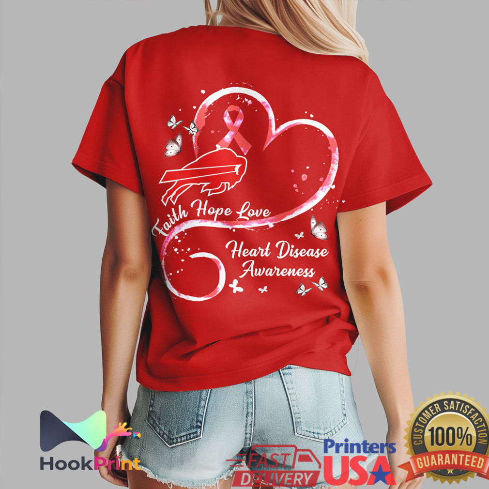 Buffalo Bills Messy Bun Heart Disease Awareness Faith Hope Love T Shirt Buffalo Bills Messy Bun Heart Disease Awareness Faith Hope Love T Shirt