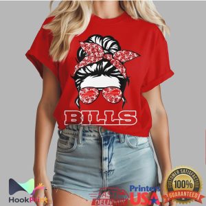 Buffalo Bills Messy Bun Heart Disease Awareness Faith Hope Love T Shirt