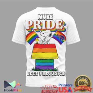 Buffalo Bills More Pride Less Prejudice Snoopy LGBTQ Rainbow 2026 T Shirt