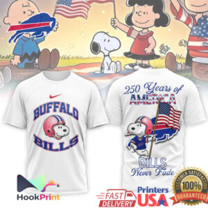 Buffalo Bills Snoopy Helmet 250 Years of America Never Fade Graphic