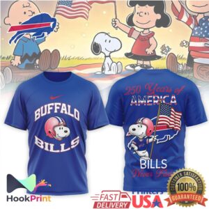 Buffalo Bills Snoopy Helmet 250 Years of America Never Fade Graphic