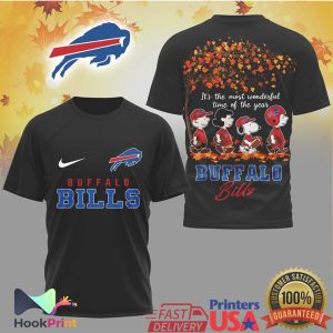 Buffalo Bills Snoopy Peanuts Most Wonderful Time Fall Autumn T Shirt