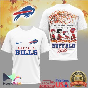 Buffalo Bills Snoopy Peanuts Most Wonderful Time Fall Autumn T Shirt