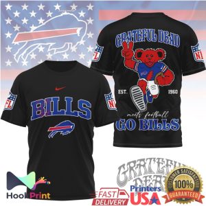 Buffalo Bills x Grateful Dead Dancing Bear NFL T Shirt Buffalo Bills x Grateful Dead Dancing Bear NFL T Shirt
