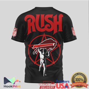 Buffalo Bills x Rush Band 2112 Starman Black 3D T Shirt Buffalo Bills x Rush Band 2112 Starman Black 3D T Shirt