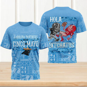 Carolina Panthers Feliz Cinco De Mayo Light Blue Bandana Skeleton T Shirt