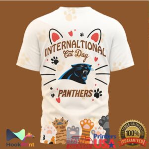 Carolina Panthers International Cat Day 2026 Vintage Style For Cat Lovers Fans T Shirt