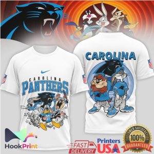 Carolina Panthers Looney Tunes Characters 90s Style Football Fan T Shirt