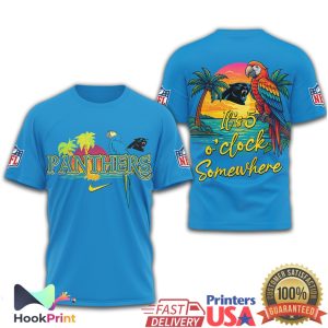 Carolina Panthers Margaritaville Sunset Beach NFL Tropical T Shirt