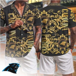 Carolina Panthers NFL Gold Filigree Luxury Pattern T Shirt Carolina Panthers NFL Gold Filigree Luxury Pattern T Shirt
