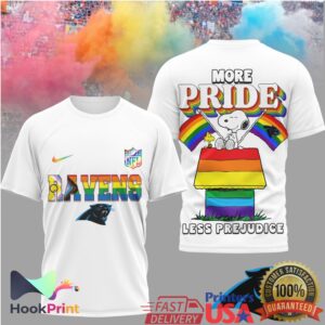 Carolina Panthers NFL More Pride Less Prejudice Snoopy Rainbow 2026 T Shirt Carolina Panthers NFL More Pride Less Prejudice Snoopy Rainbow 2026 T Shirt