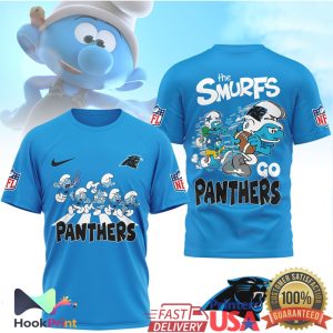 Carolina Panthers x The Smurfs Go Panthers Abbey Road NFL T Shirt Carolina Panthers x The Smurfs Go Panthers Abbey Road NFL T Shirt