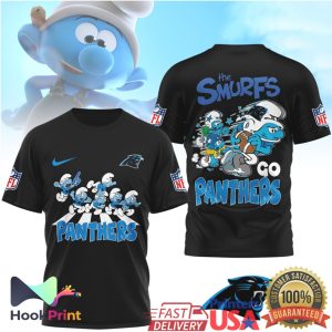 Carolina Panthers x The Smurfs Go Panthers Abbey Road NFL T Shirt