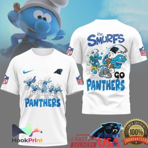 Carolina Panthers x The Smurfs Go Panthers Abbey Road NFL T Shirt