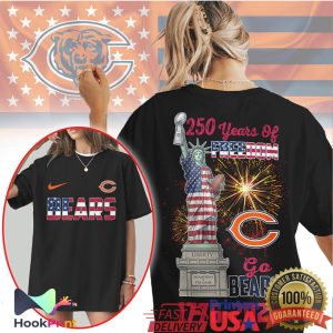 Chicago Bears 250 Years Of Freedom Statue Of Liberty Independence Day NFL T Shirt