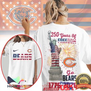 Chicago Bears 250 Years Of Freedom Statue Of Liberty Independence Day NFL T Shirt