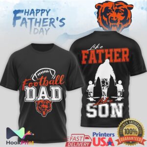 Chicago Bears Football Dad Like Father Like Son Father's Day Sports T Shirt