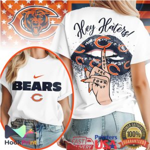 Chicago Bears Hey Haters Shut The F Up Lips Graphic T Shirt