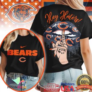 Chicago Bears Hey Haters Shut The F Up Lips Graphic T Shirt