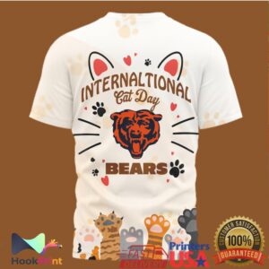 Chicago Bears International Cat Day 2026 Retro Style Fan Apparel Men Women T Shirt