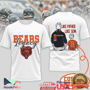 Chicago Bears Legacy Like Father Like Son Bears Football Fan Gift T Shirt