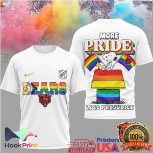 Chicago Bears NFL More Pride Less Prejudice Snoopy Rainbow 2026 T Shirt Chicago Bears NFL More Pride Less Prejudice Snoopy Rainbow 2026 T Shirt