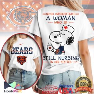 Chicago Bears Never Underestimate A Woman Still Nursing In Her Sixties T Shirt