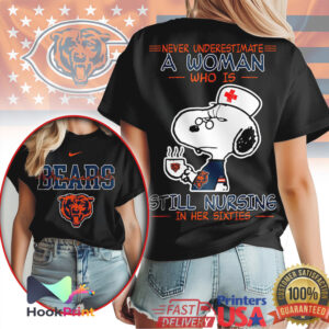 Chicago Bears Never Underestimate A Woman Still Nursing In Her Sixties T Shirt
