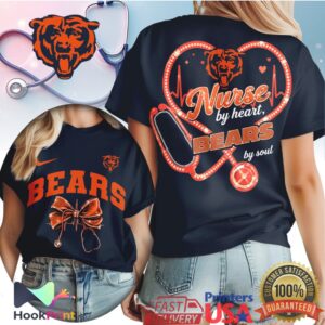 Chicago Bears Nurse By Heart Bears By Soul Medical Professional T Shirt