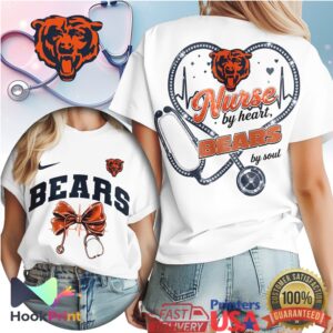 Chicago Bears Nurse By Heart Bears By Soul Medical Professional T Shirt