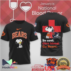 Chicago Bears Snoopy Be Cool Give Blood National Blood Donor T Shirt
