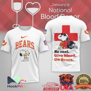 Chicago Bears Snoopy Be Cool Give Blood National Blood Donor T Shirt