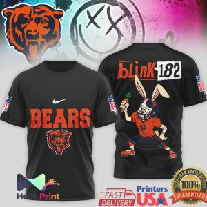 Chicago Bears x Blink 182 Bunny Mashup NFL Graphic T Shirt