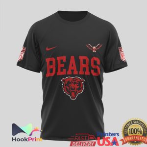 Chicago Bears x Rush Rock Band Starman Mashup Black T Shirt