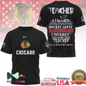 Chicago Blackhawks Hockey Loving Teacher Difference Maker T Shirt Chicago Blackhawks Hockey Loving Teacher Difference Maker T Shirt