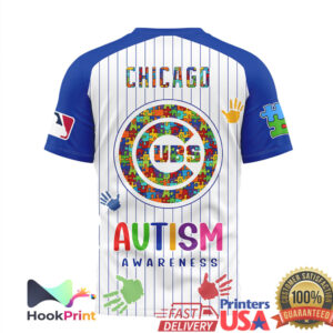Chicago Cubs MLB Autism Awareness Pinstripe Vintage Style Men Women Sports Baseball Fans T Shirt